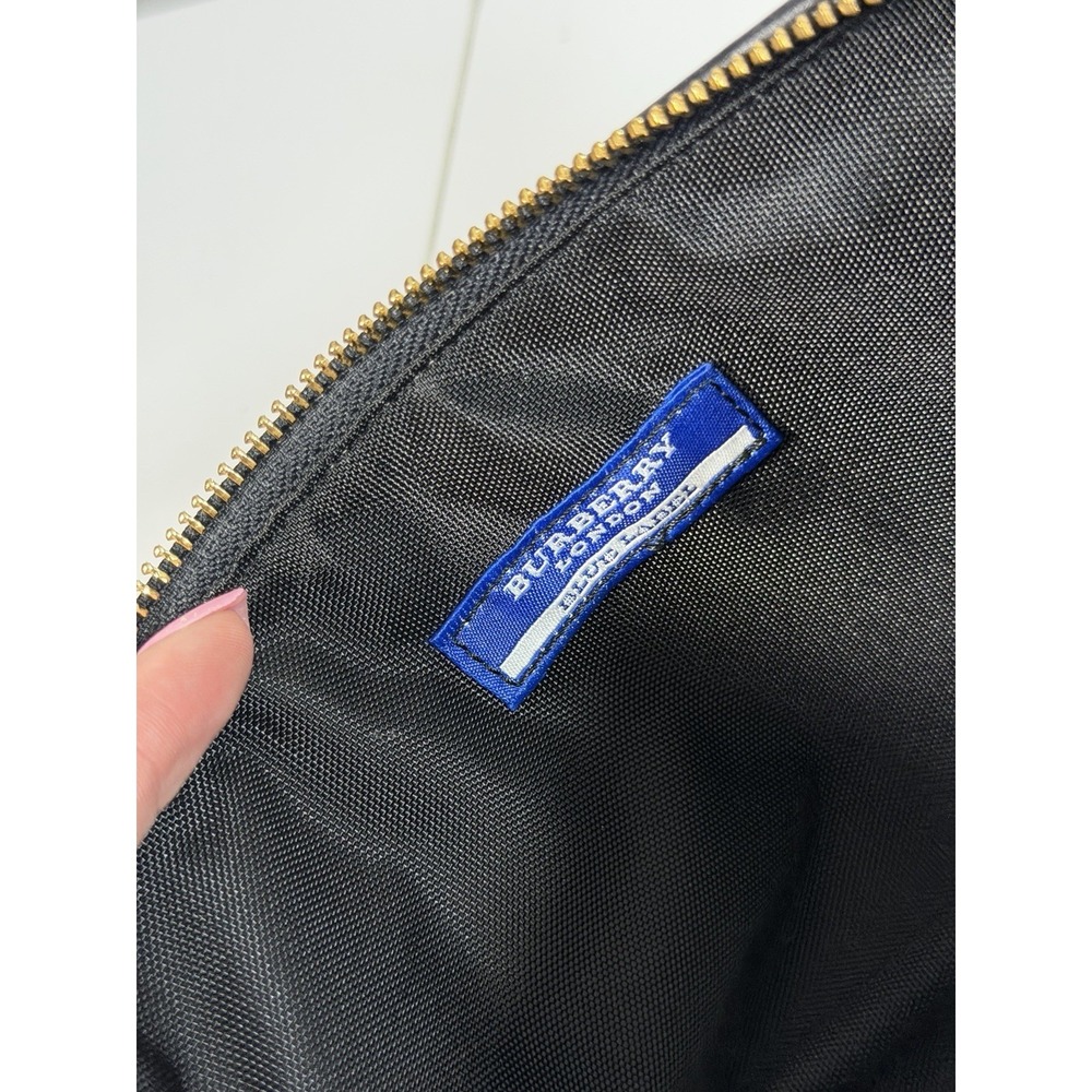 BURBERRY Nova Check Blue Label Shoulder Bag Canvas White Auth 0010 - Picture 10 of 12
